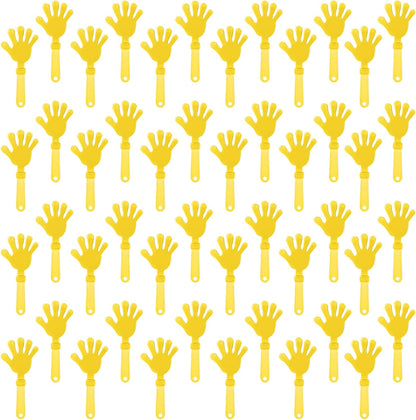 100 Pcs Sunburst Yellow Hand Clappers 7.5 Inch Clappers Noisemakers Noise Makers Party Favors Plastic Clapper for Sporting Events Cheers Ball Dance Basketball Football Noisemakers （Yellow）