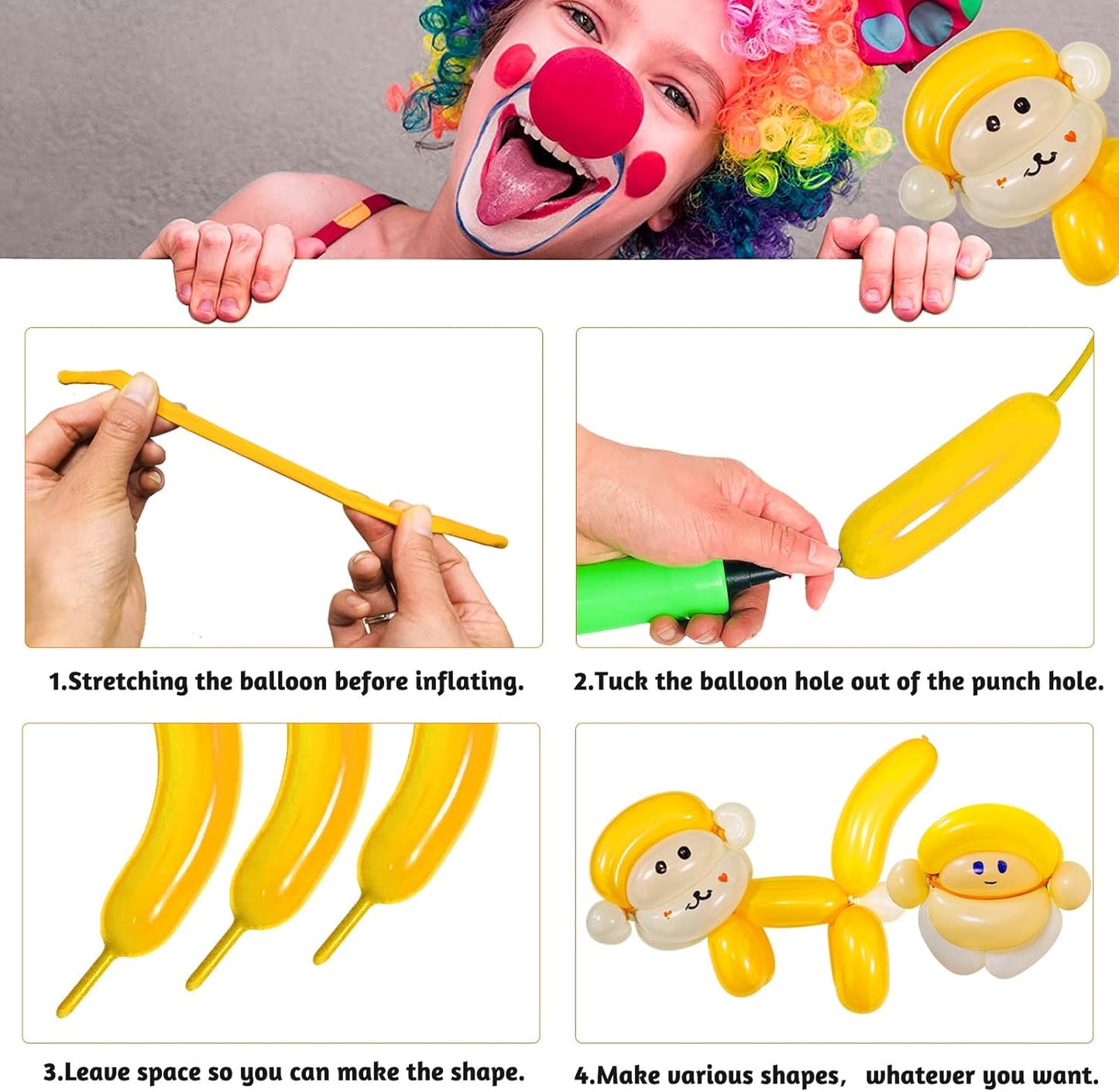 260 Balloons Clear, Thickening Long Balloons for Tying Arch, Twisting Latex Animals Magic Modeling Skinny Birthday Balloon for Kid‘s Party Wedding Decoartion Supply 100pcs