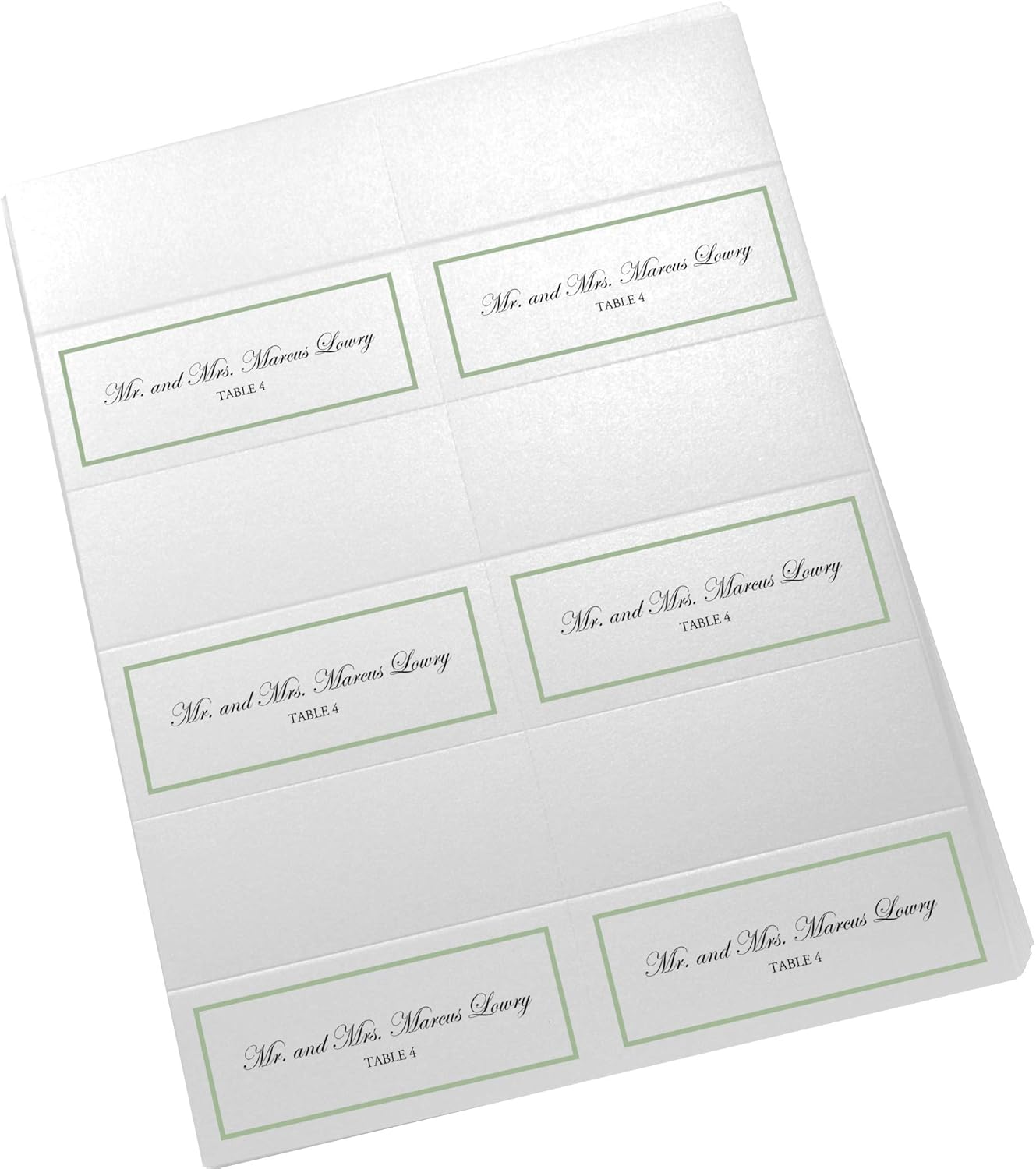 Single Line Border Printable Place Cards, Gold (Choose Color), Set of 60 (10 Sheets), Laser & Inkjet Printers - Wedding, Party, Dinner, and Special Events - Made in the USA