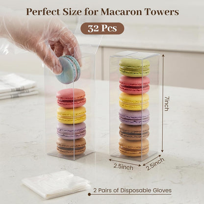 VGOODALL 100 Pcs Clear Favor Boxes, 2x2x2 Inch Small Transparent Cube Gift Boxes for Candy, Macarons, Jewelry, Wedding, Birthday, Baby Shower Party Favors