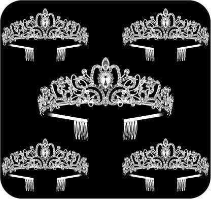 Crystal Tiara Crowns For Women Girls Princess Elegant Crown with Combs Women's Headbands Bridal Wedding Prom Birthday Party