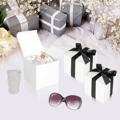 100 Pack Small Gift Boxes, 2x2x2 Inches Favor Boxes Gold Paper Gift Boxes with Lids for Presents, Crafting, Cupcake Boxes, Gifts, Candy Boxes for Wedding Party Bridal Shower Baby Shower Favors