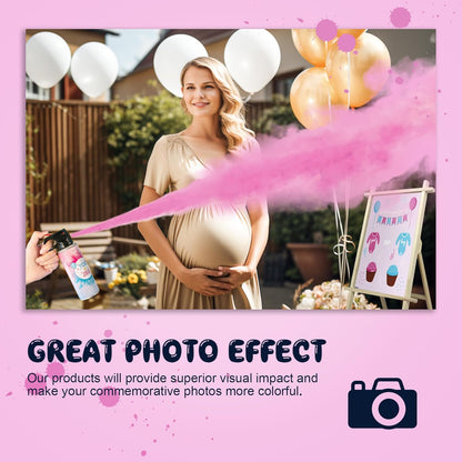 POPUPARTY 2 Pack Pink Gender Reveal Fire Extinguishers with 4 Pack Pink Confetti Cannons for Baby Girl Gender Reveal Party