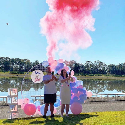 Gender Reveal Pink Confetti Cannon, DOUKEE Baby Shower Pink only Biodegradable Confetti Poppers for Girl Baby Reveal Party - 2 Set
