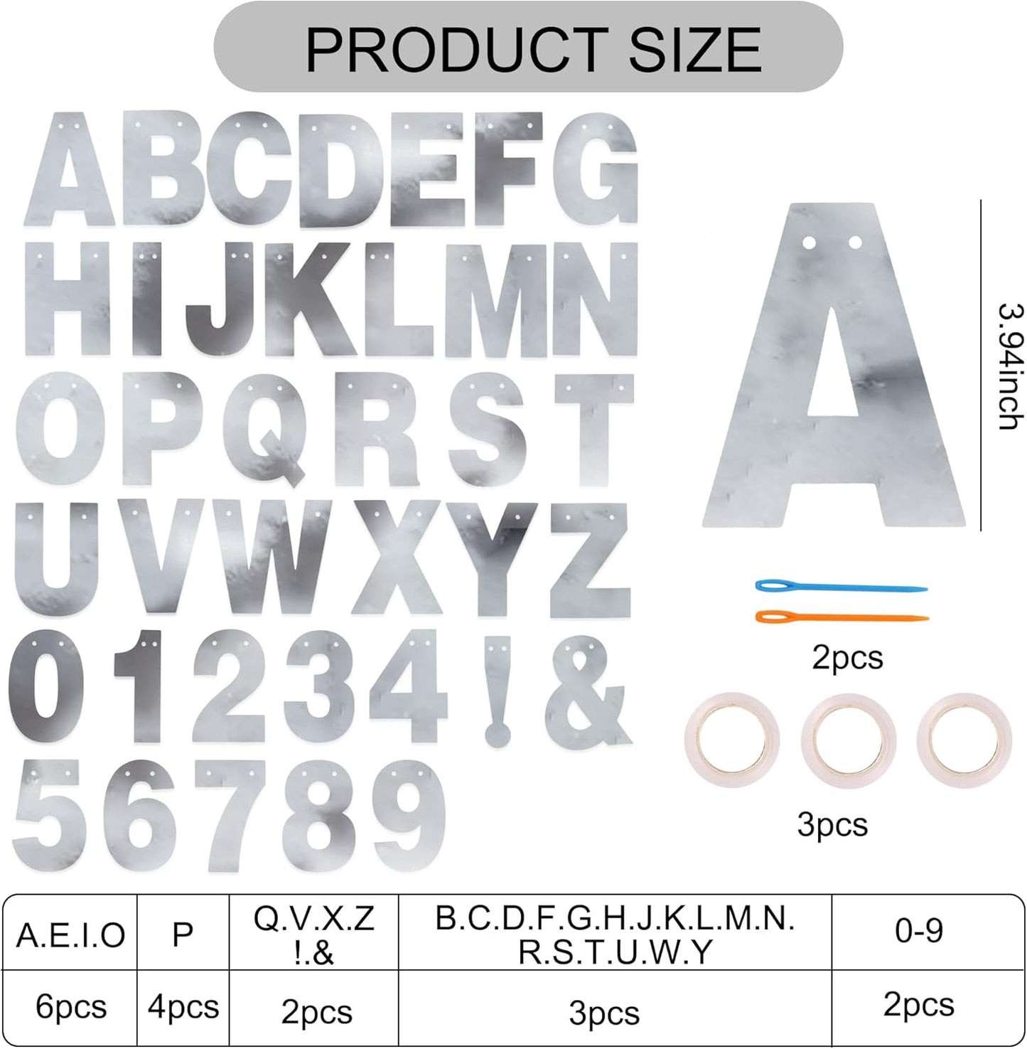 BEISHIDA 116 PCS A-Z DIY Letter Banner Kit Make Your Own Banner Including 111 Letters and Numbers 3 Rope and 2 Threading Device,Customized for Birthday Graduation Wedding Decor Black