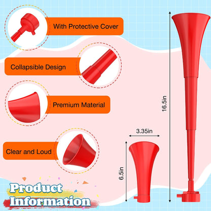 Stadium Horn for 2026 World Cup, Vuvuzela Plastic Trumpet Collapsible Cheering Blow Horns Loud Soccer Noise makers for Sporting Events Football Games Carnival Fun Birthday Party Favors - 1PCS (Blue)