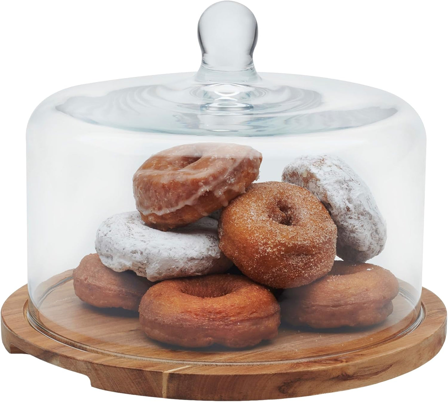 Libbey Selene Glass Cake Stand with Dome Lid, Elegant Curved Footed, Covered Cake Stand, Versatile Serving Dish for Variety of Desserts and More