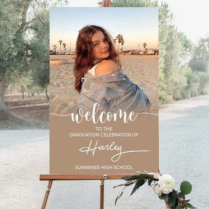 Graduation Party Welcome Sign, Photo Graduation Poster, Graduation Decorations, Grad Party Sign, Grad Welcome Sign, Graduation gift for best friend, Graduation gift for daughter, sister, brother - 1