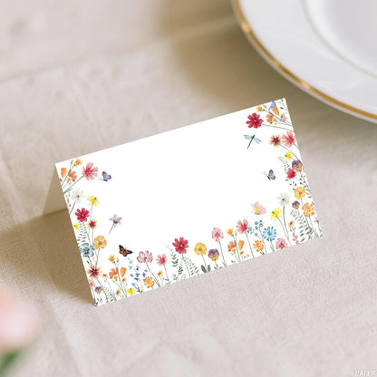 120 Pack Woodland Baby Shower Place Cards, 3.5" x 2" Foldable Table Tent Name Cards, Food Labels for Forest Animals Baby Shower Birthday Party Reception Tables Placement Party Decorations
