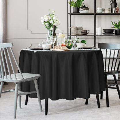 Kopokita 2PCS Black Plastic Tablecloths 54 x 108 Inch, Disposable Table Cloths Rectangle Party Table Covers