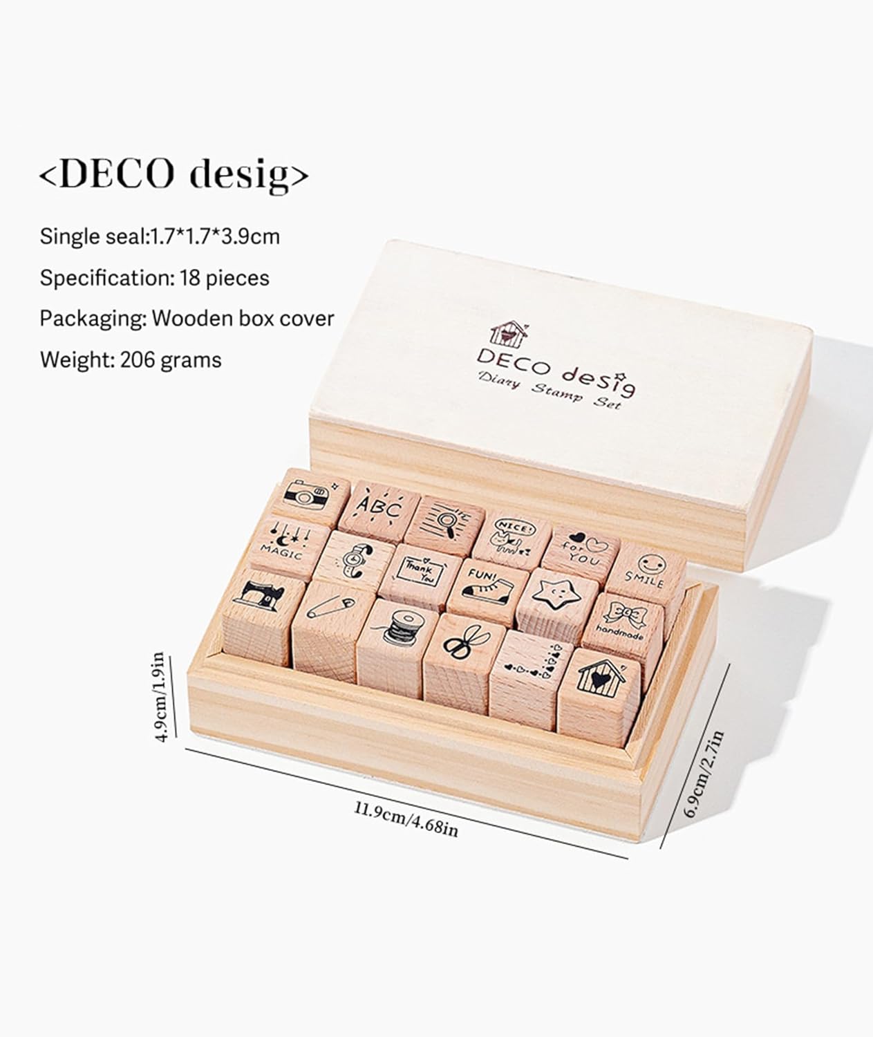 25pcs Mood Expression Wooden Rubber Stamps Kit, Cute Small Emoticon Theme Stamps for Decorative Diary Planner DIY Craft Scrapbook Card Making Letters Journal