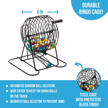 Regal Games Deluxe Bingo Game Set with Cage, Board, Balls, 18 Cards, and Chips
