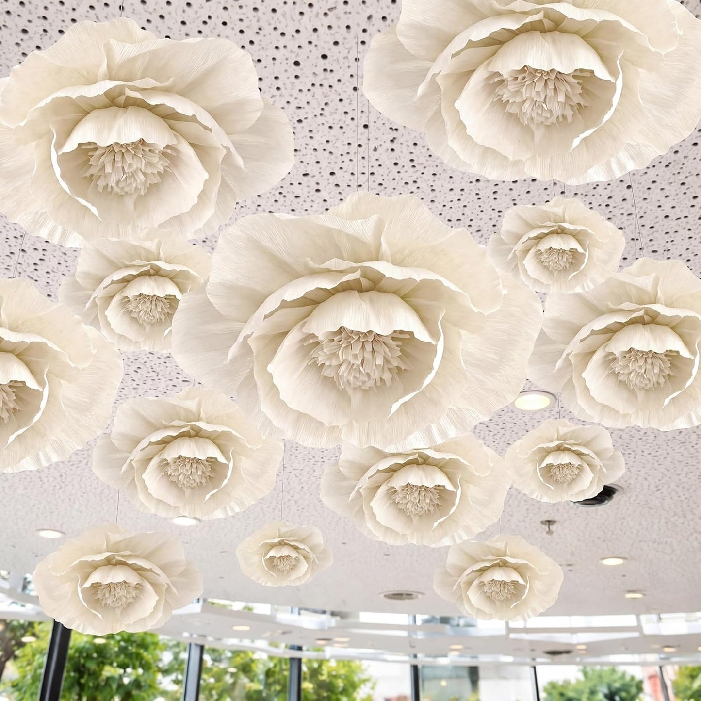 Giegxin 20 Pcs 31.5'', 23.6'', 11.8'', 9.8'' Pink Giant Paper Flower Boho Large Tissue Flower for Wall Pink Pom Pom Floral Decoration for Wall Wedding Bridal Shower Classroom Tea Party Birthday Decor