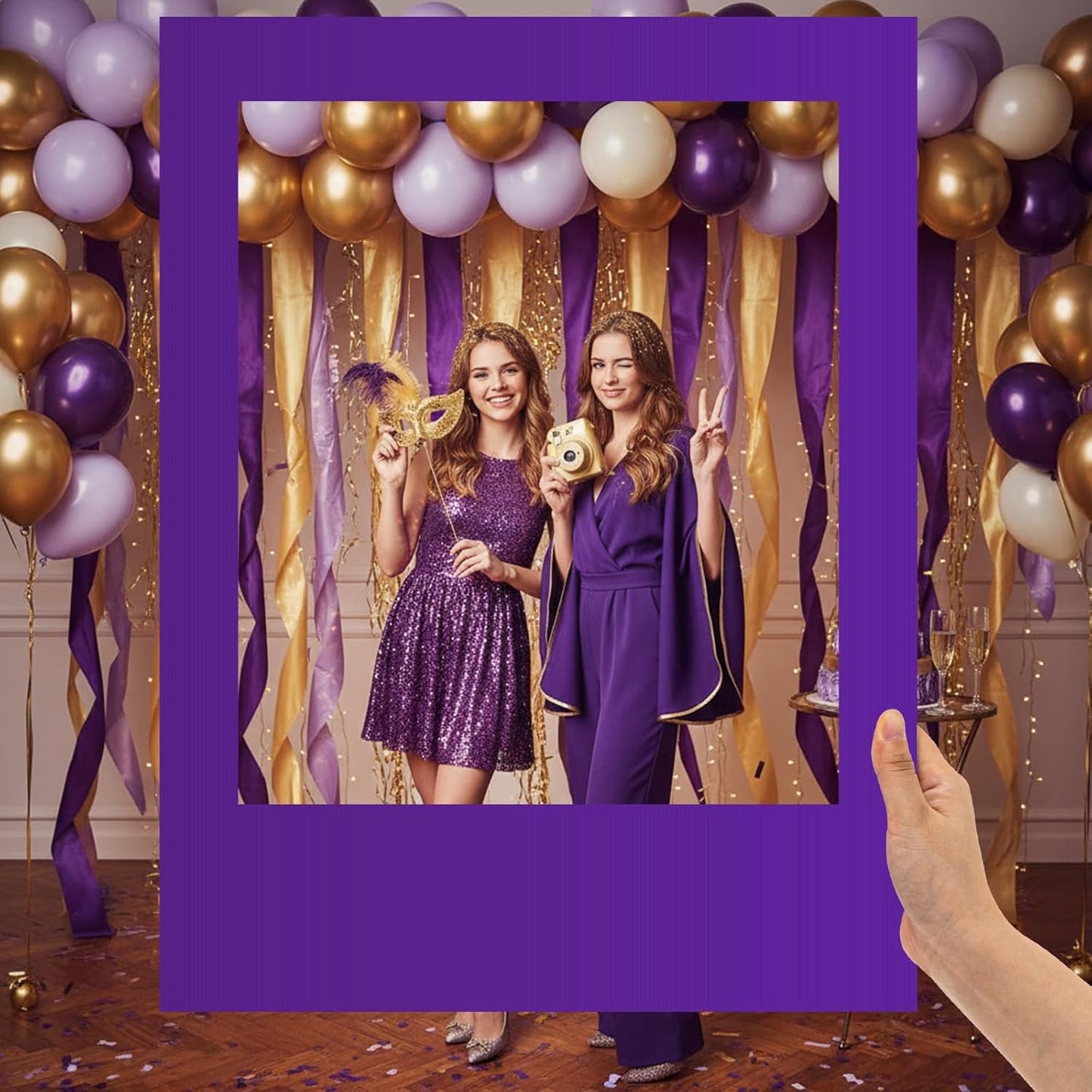 Beeveer 32 x 24 Inch Photo Booth Selfie Frame Prop Booth for Birthday Event Parties Large Blank DIY Cutout Props for Funny Decoration Christmas, Holiday Supplies