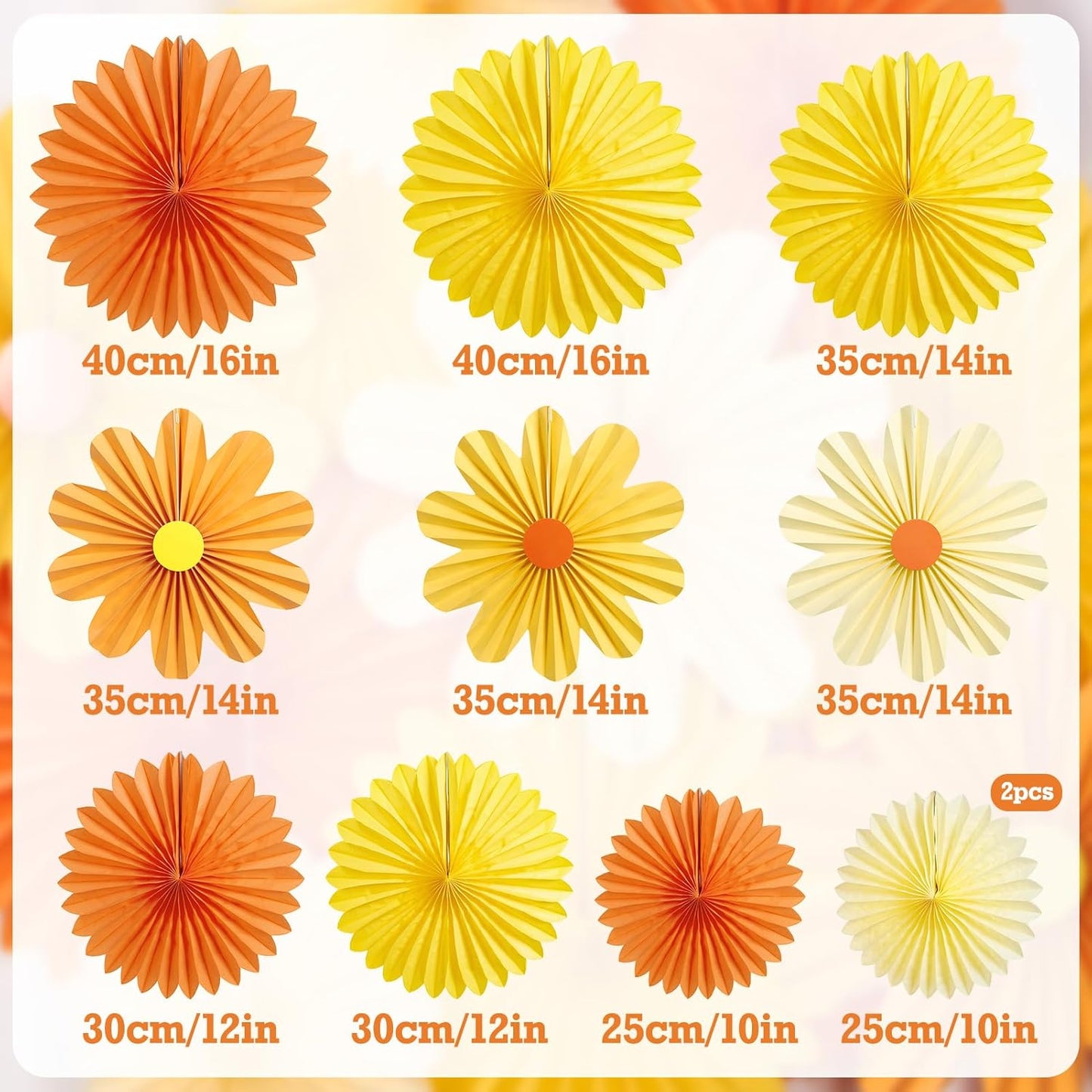 Easy Joy Paper Leaves Decorations for Wall Paper Fans Classroom Decoration Leaves Backdrop Decor Wall Decor,Set of 9