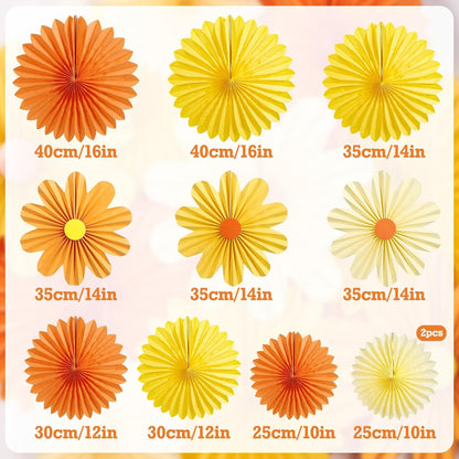 Easy Joy Paper Leaves Decorations for Wall Paper Fans Classroom Decoration Leaves Backdrop Decor Wall Decor,Set of 9