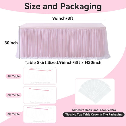 72inch Champagne Gold Tulle Table Skirts for Rectangle Round Tables, Gold Grim Ruffle Tulle Tutu Cloth Table Skirt 6ft for Wedding Birthday Party Cake Dessert Decor(No Top Cover)