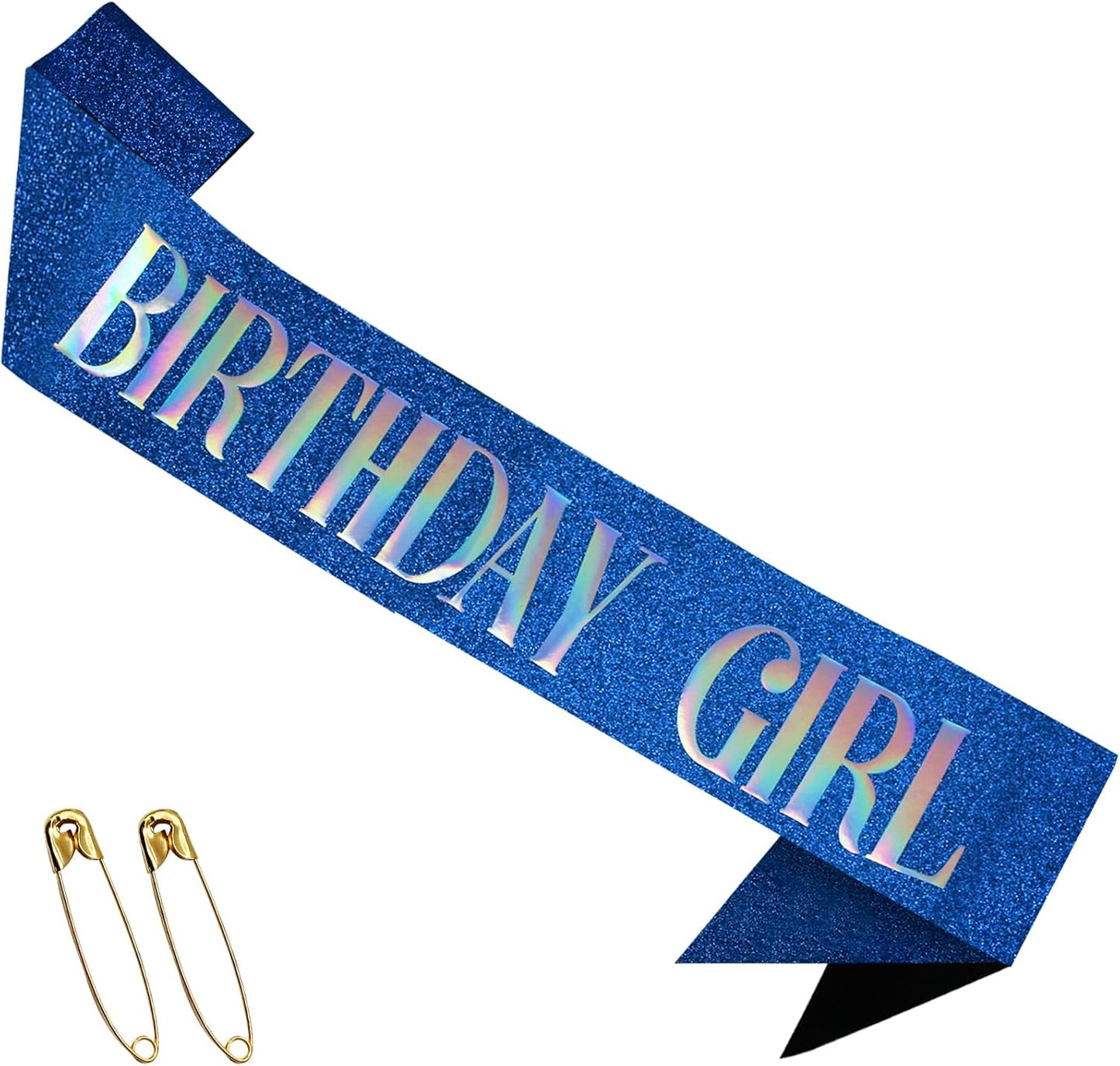 RUDONG M Birthday Girl Sash Glitter - Silver Birthday Sash for Women & Girls | Sweet 16/18th/21st/30th/40th/50th/60th/70th, All-Age Celebration Party Decor