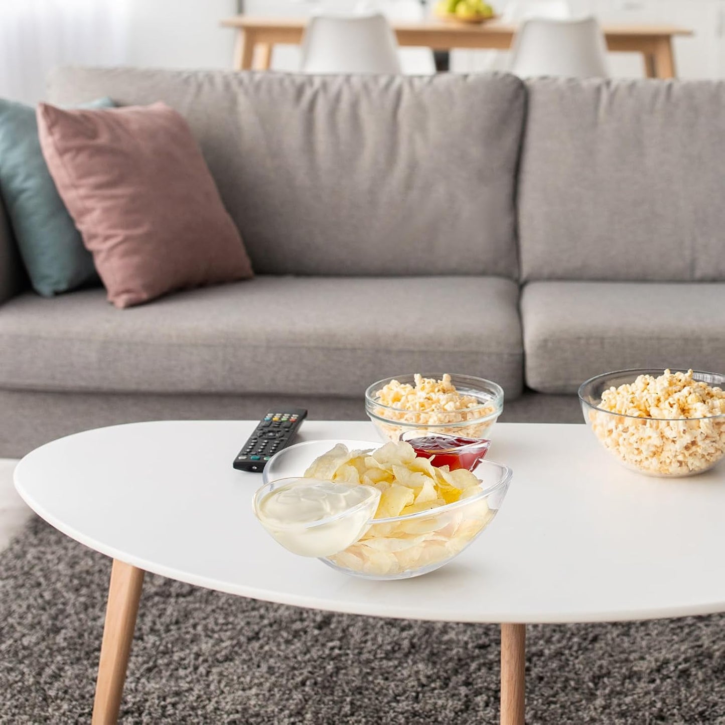 MOLIGOU Chip and Dip Bowl Set, Chip Serving Bowl for Parties, Chips and Dip Serving Dish
