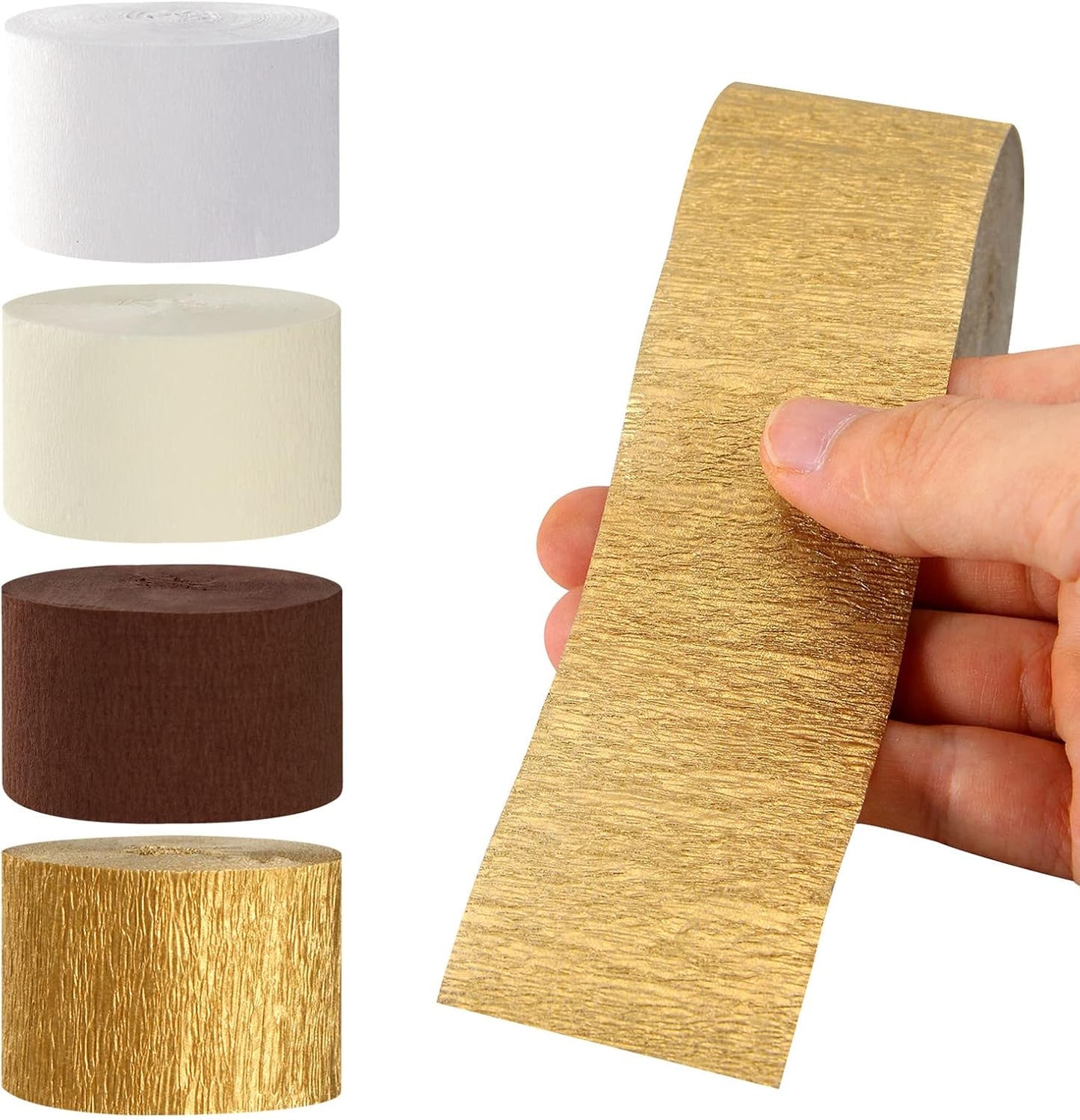 Navy-Blue White-Gold Crepe Paper Streamers - 9 Rolls Royal Blue Graduation 2025 Men Boy Birthday Party Decorations Streamer Wedding Bridal Shower Paper Garland Fathers Day Decor Panduola