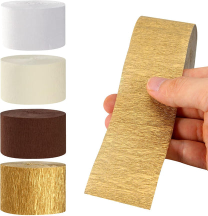 Navy-Blue White-Gold Crepe Paper Streamers - 9 Rolls Royal Blue Graduation 2025 Men Boy Birthday Party Decorations Streamer Wedding Bridal Shower Paper Garland Fathers Day Decor Panduola