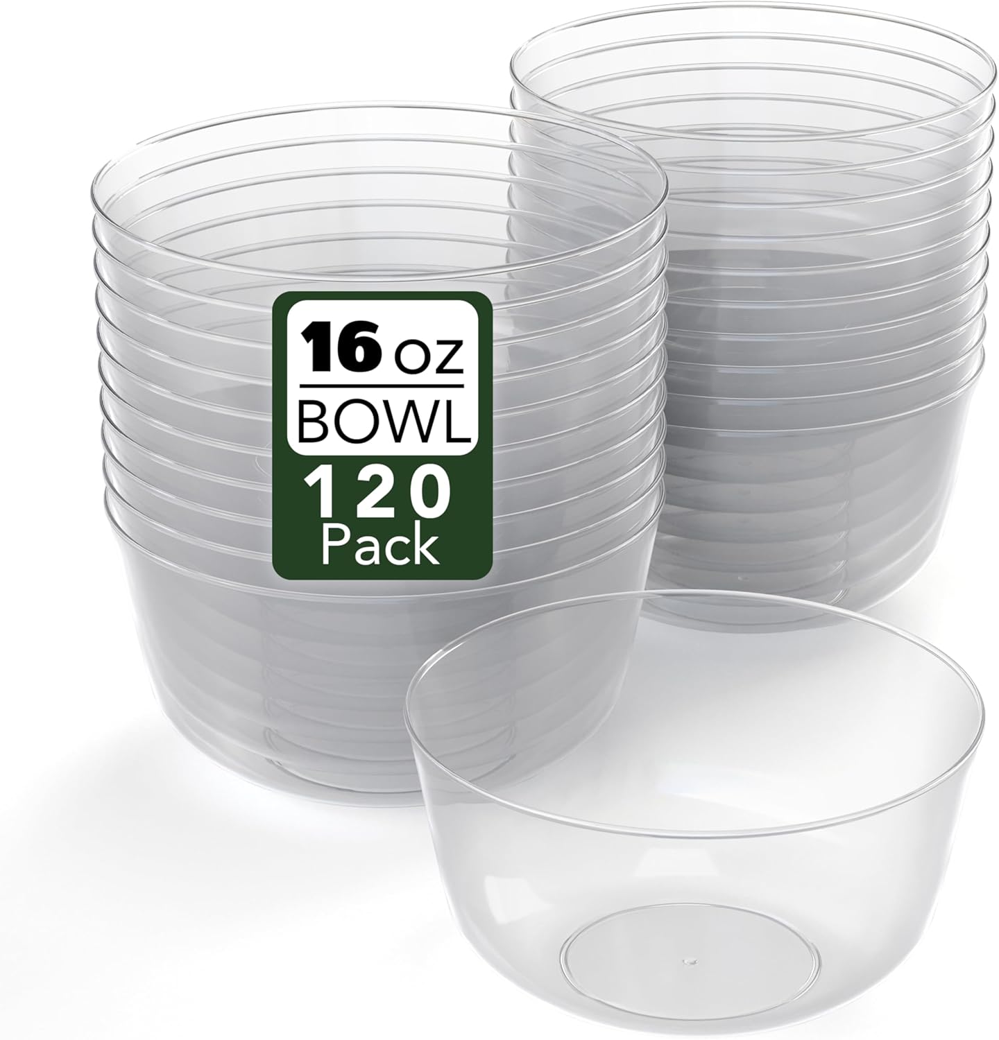 White Gold Rim Disposable Plastic Bowls - 16 Oz, 30 Count - Large, Heavy Duty - Perfect for Weddings & Parties