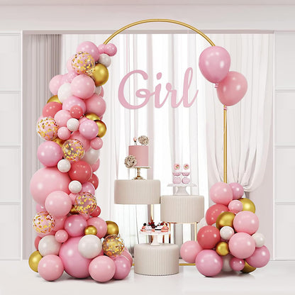 Metal Arch Backdrop Stand 7.2FT+6FT Wedding Arch Backdrop Stand Set of 2 Gold Arch Backdrop Stand for Valentines Day Party Wedding Ceremony Baby Shower Birthday Floral Balloon Decration