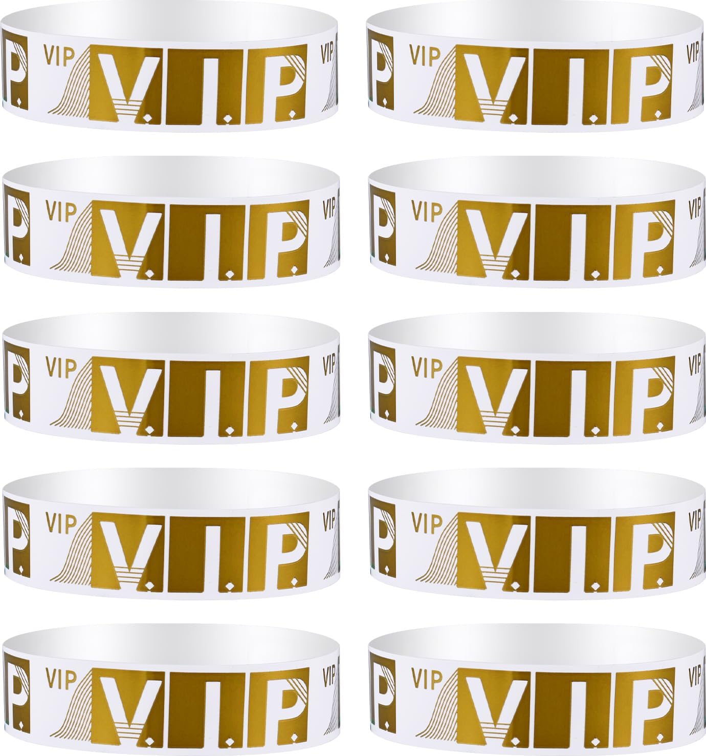 Sibba 200 Count Wrist Bands Wristband Badges Waterproof Paper Bracelets Coloreds Admission Festivals Party Events Arm Hand Labels Indexes Stamps Strap Office School Supplies(Golden/Silver)