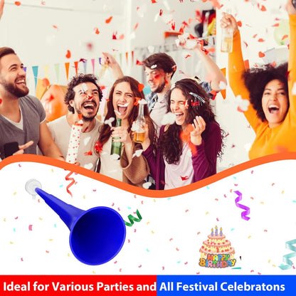 Collapsible Stadium Horn 24 Inch Vuvuzela Plastic Trumpet Blow Horns Noise makers for Sporting Events School Sports Football Games Party Supplies Favors Accessories (Black)