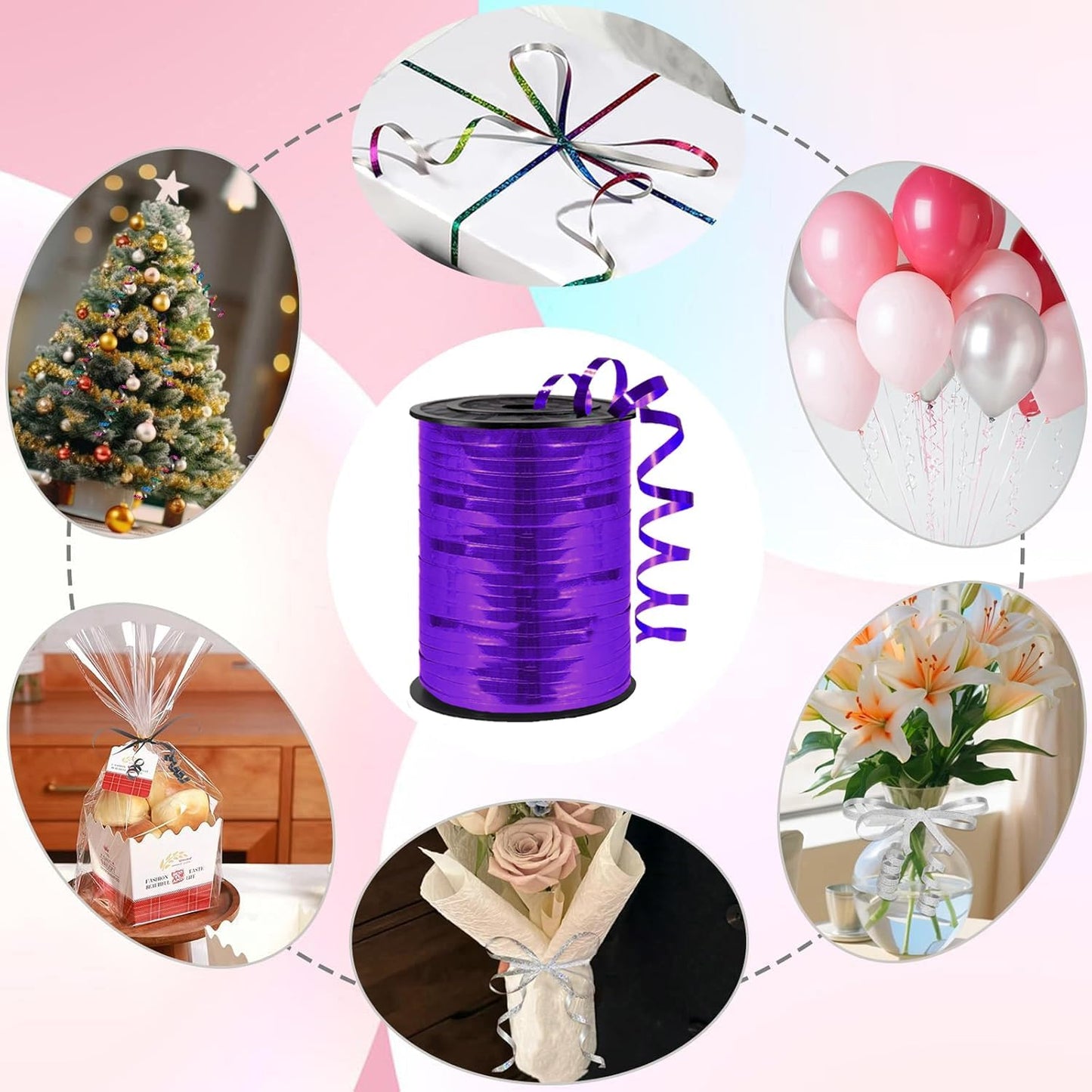 500 Yard Premium Burgundy Curling Ribbon,Curling Ribbon for Gift Wrapping Balloon for Party Birthday Wedding Decoration,Holiday Decorations Art Crafts, Florist Flower