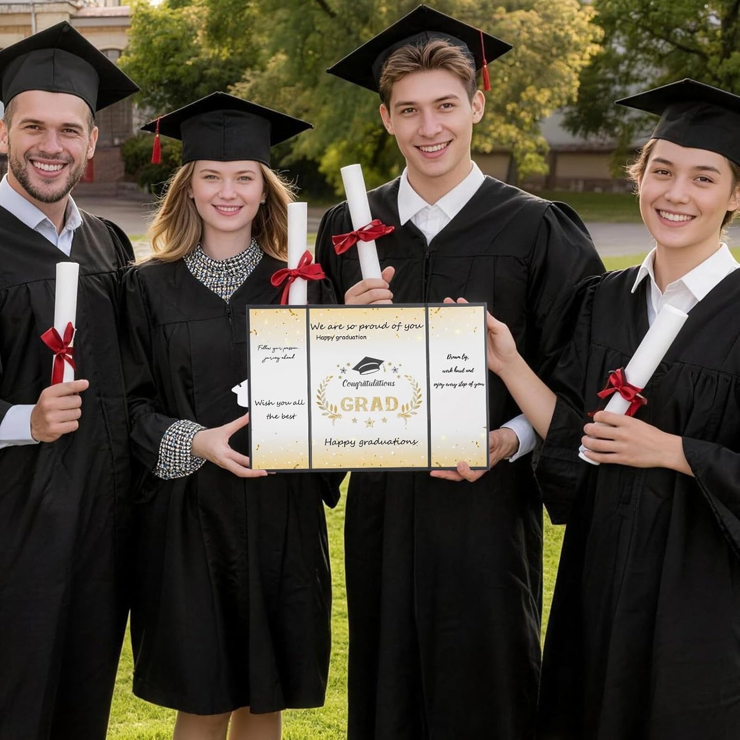 Graduation Guest Book 2026, Black and Gold Graduation Decorations Class of 2026 Graduation Signature Autograph Book for Congrats Grad Party Favors Supplies Gifts