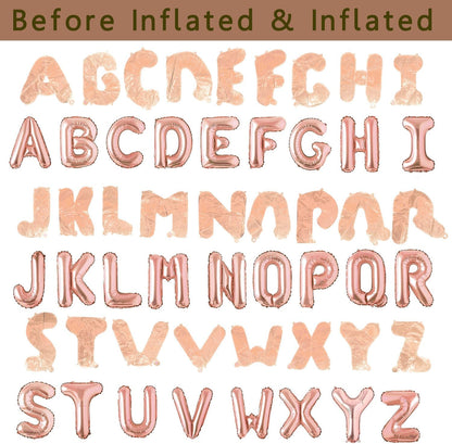 52 Pcs Gold Letter Balloons Foil Alphabet A to Z Balloons Personalized Phrase Banner for Birthday Shower Wedding Party Supplies Custom Balloon Decor 16 Inch