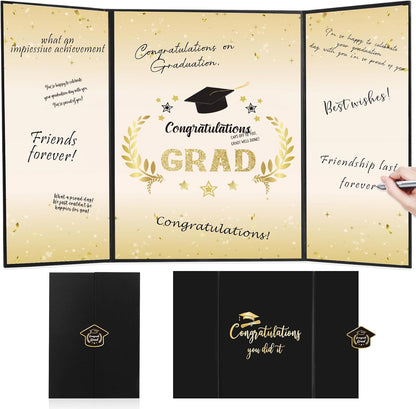 Graduation Decorations 2026, Black Gold Graduation Guest Book, Class of 2026 Grad Guestbook for Graduates Signature Congrats Grad Graduation Party Decorations Favors Supplies Gifts Idea Table Decor