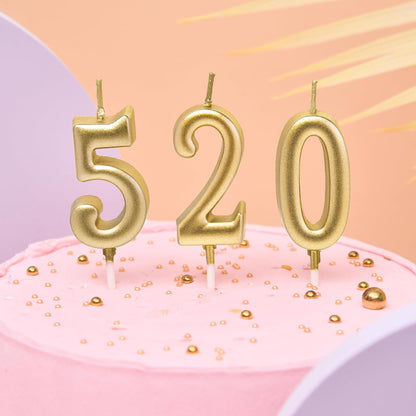 PHD CAKE 10-Pieces Pink Numeral Birthday Candles, Cake Numeral Candles Number 0-9 Glitter Cake Topper Decoration for Birthday,Wedding Anniversary,Party Celebration
