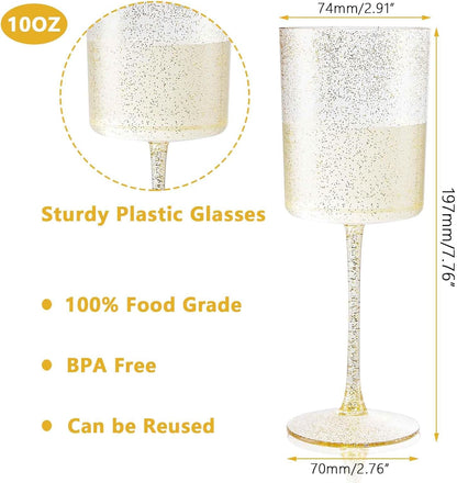 Ciaell 36 Pack Plastic Champagne Flutes - 6 Oz Disposable Champagne Glasses - Square Clear Plastic Toasting Glasses for Party Birthday Anniversary Wedding