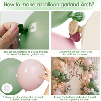Rose Gold Balloon Garland Kit, Nude Pastel Pink Metallic Gold Matte White Balloons Gold and Rose Gold Confetti Balloons for Valentines Day Wedding Bridal Shower Party Girl Birthday Decorations