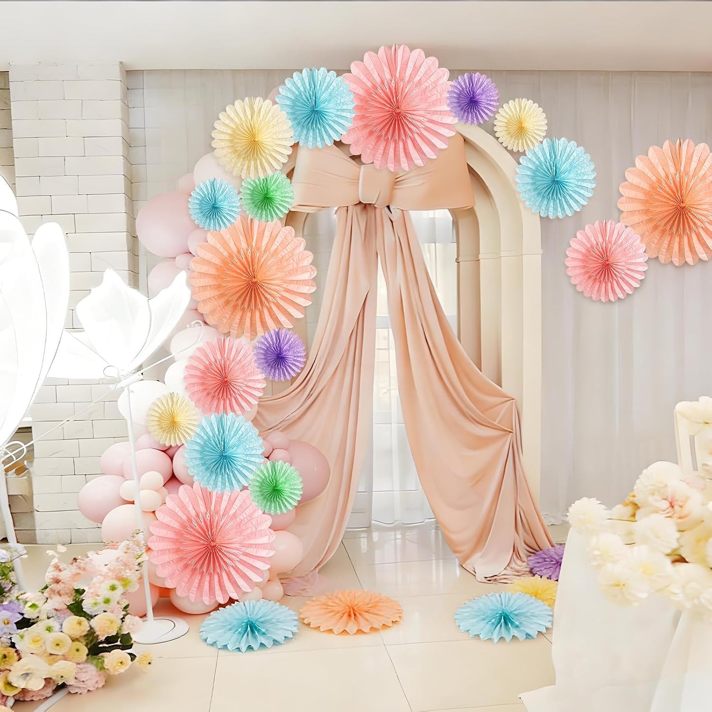 Easy Joy Paper Leaves Decorations for Wall Paper Fans Classroom Decoration Leaves Backdrop Decor Wall Decor,Set of 9