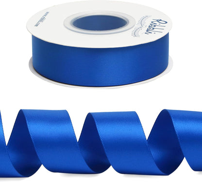 Ribbli Double Faced White Satin Ribbon,3/8” x Continuous 25 Yards,Fabric Ribbon use for Bows Bouquet,Gift Wrapping,Floral Arrangement