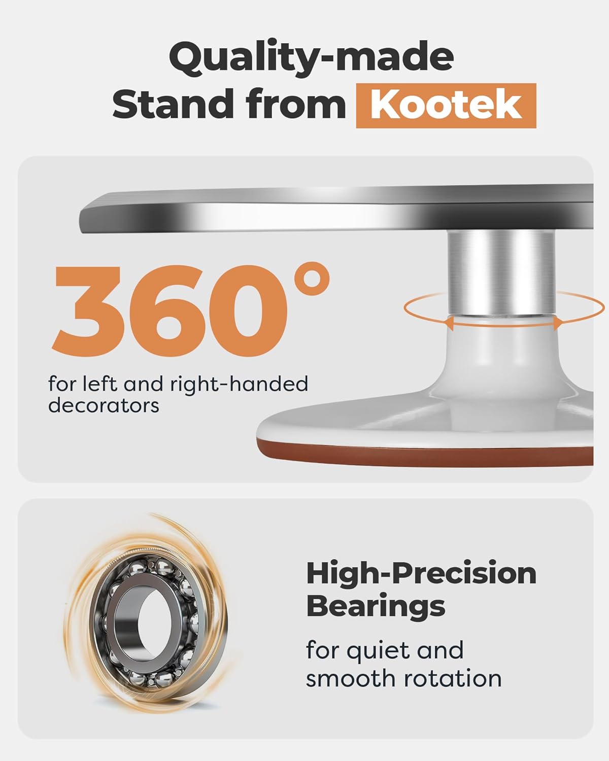 Kootek Aluminium Alloy Revolving Cake Stand 12 Inch Rotating Cake Turntable for Cake, Cupcake Decorating Supplies for Mother's Day