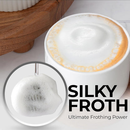 Zulay Kitchen Powerful Milk Frother Wand With Duracell Batteries - Ultra Fast Handheld Drink Mixer - Electric Whisk Foam Maker for Coffee, Lattes, Cappuccino & Matcha - Z1 Motor - Black - Colors D