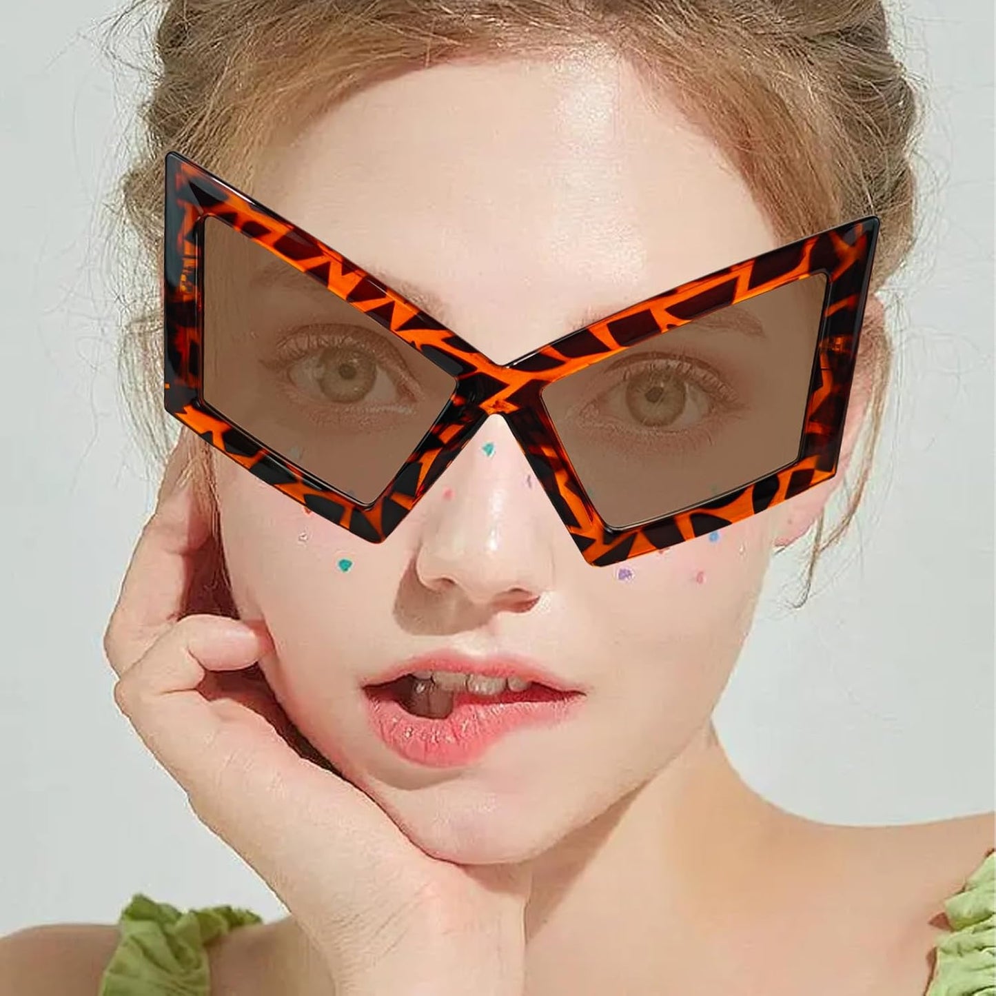 Funny Oversized Party Glasses Sunglasses Max Width 5.9", Hilarious Costume Accessories for Birthdays, Dance Parties