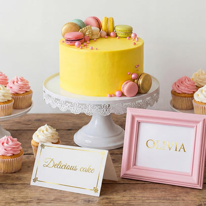 Premium Place Cards for table setting, name cards Used for Table Decoration, Seat Cards with Gold Foil Border&Corner Motifs, 2x3.5-Inch Tent Cards - Perfect for Weddings, Tables, Dinner Parties,100pcs