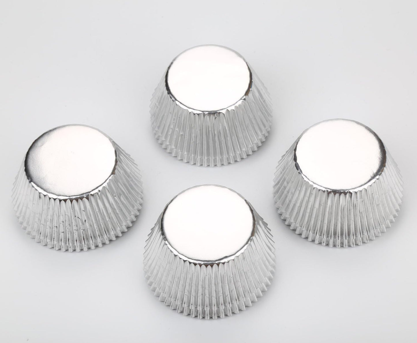 Gifbera White Metallic Foil Cupcake Liners Standard Size Baking Cups, 200-Count