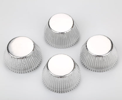 Gifbera White Metallic Foil Cupcake Liners Standard Size Baking Cups, 200-Count