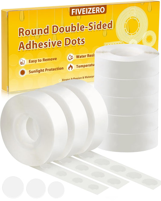 FIVEIZERO Double Sided Adhesive Dots - 1000pcs Mixed Size (0.4"、0.47"、0.59") Double Sided Balloon Tape, Heavy Duty Balloon Craft Dots, Clear Glue Points Dots for Balloons, Crafts, Wedding Decorations