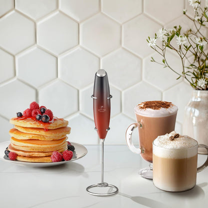 Zulay Kitchen Powerful Milk Frother Wand With Duracell Batteries - Ultra Fast Handheld Drink Mixer - Electric Whisk Foam Maker for Coffee, Lattes, Cappuccino & Matcha - Z1 Motor - Black - Colors A