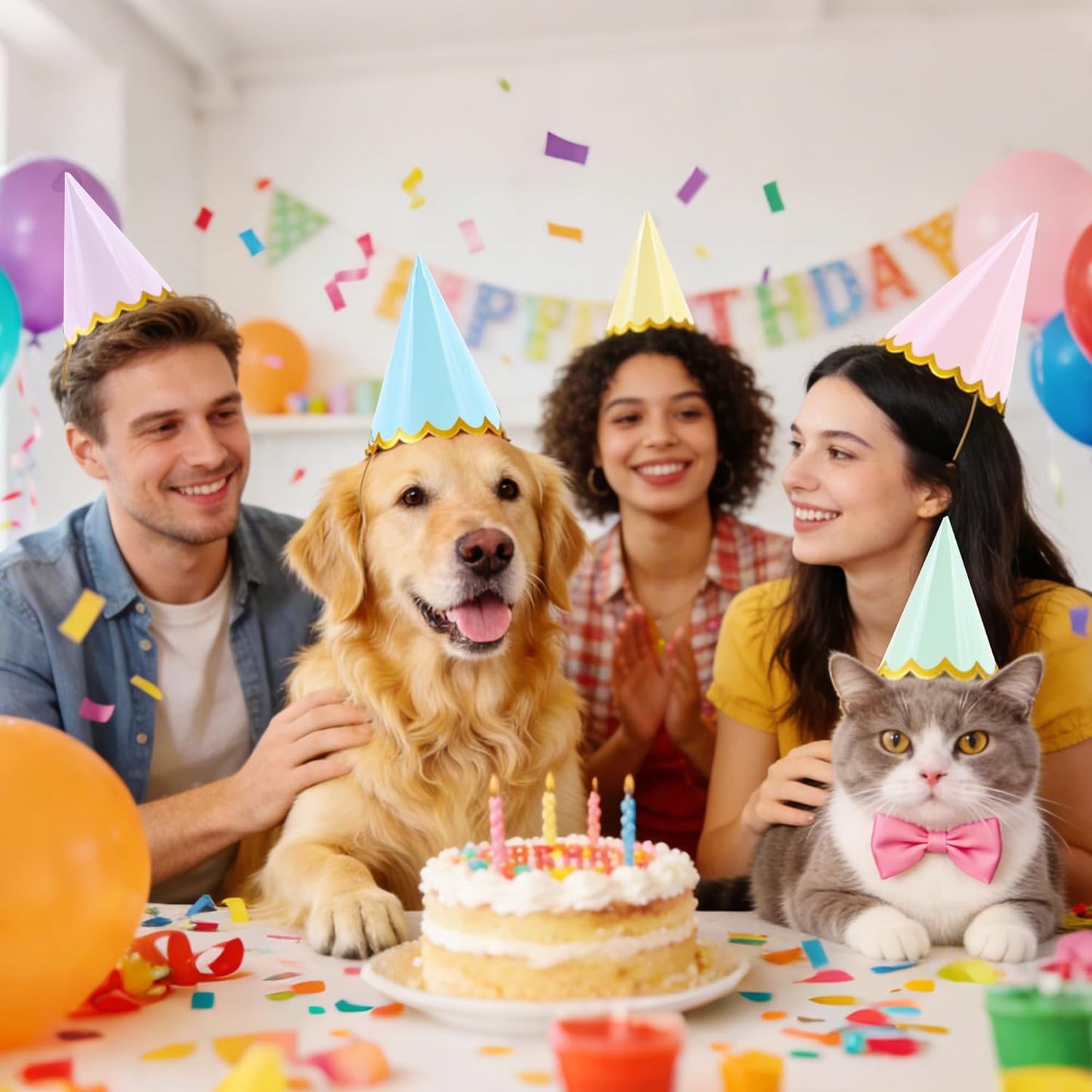 CANREVEL 24 PCS Pre-Assembled Party Hats for Adults, Party Decorations Supply Headwear Celebration for Women Men