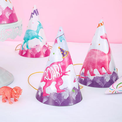 WERNNSAI Birthday Party Hats - 12 Pcs Birthday Party Supplies Cone Hat Headbands Colorful Paper Party Hats for Kids