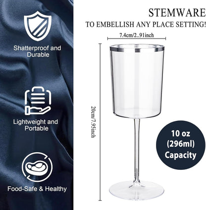 Ciaell 36 Pack Plastic Champagne Flutes - 6 Oz Disposable Champagne Glasses - Square Clear Plastic Toasting Glasses for Party Birthday Anniversary Wedding