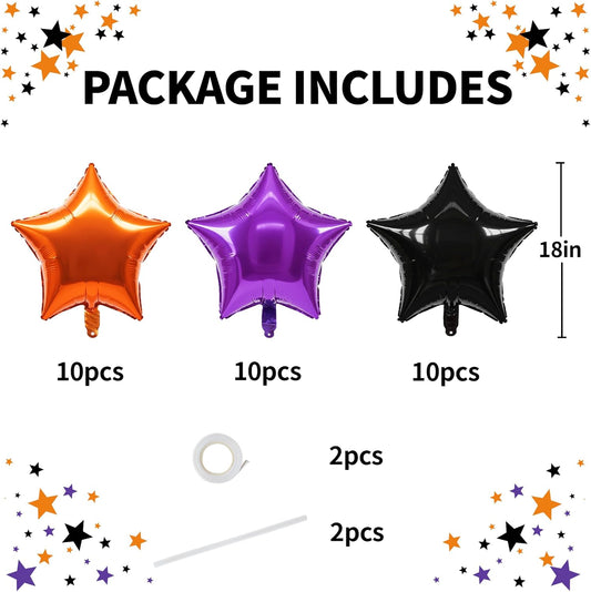 TONIFUL 30Pcs 18 Inch Large Blue Silver Star Shape Foil Balloons Big Stars Helium Mylar Ballons for Birthday Wedding Baby Shower Anniversary Engagement Party Decorations Supplies - Colors B